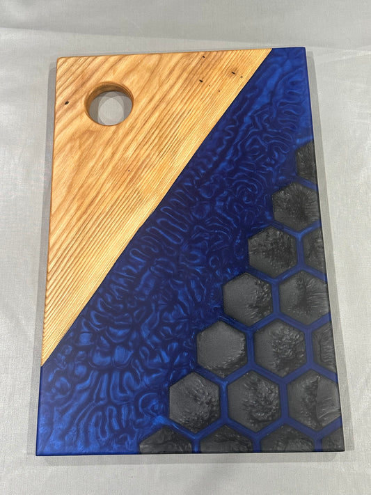 Ash Wood with Blue & Gray Epoxy