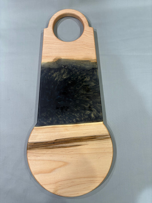 Abstract Maple Board with Dark Green Epoxy