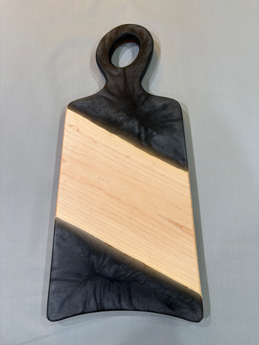 Maple Charcuterie Board with Gray Epoxy