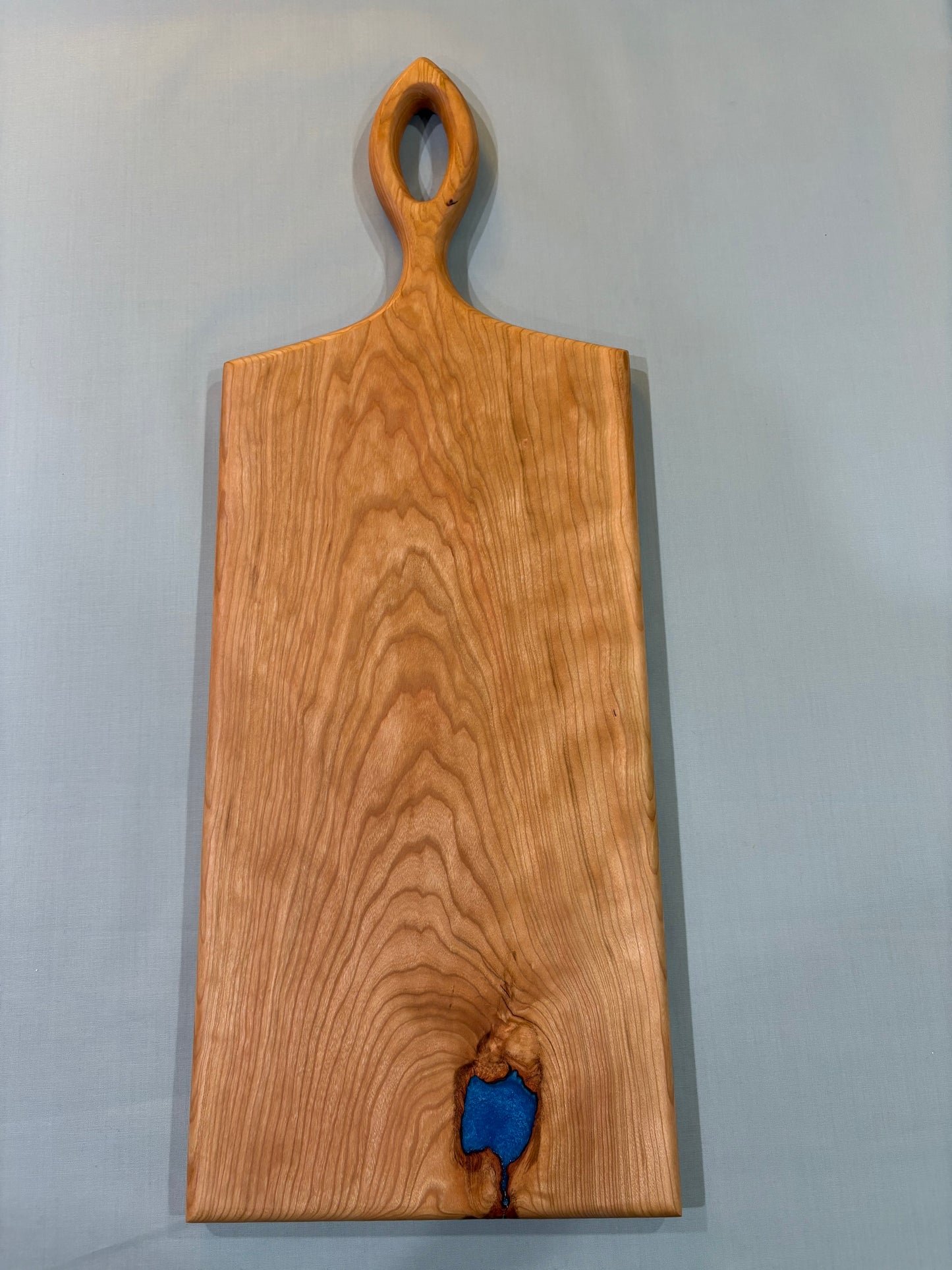 Cherry Wood with Blue Epoxy Charcuterie Board