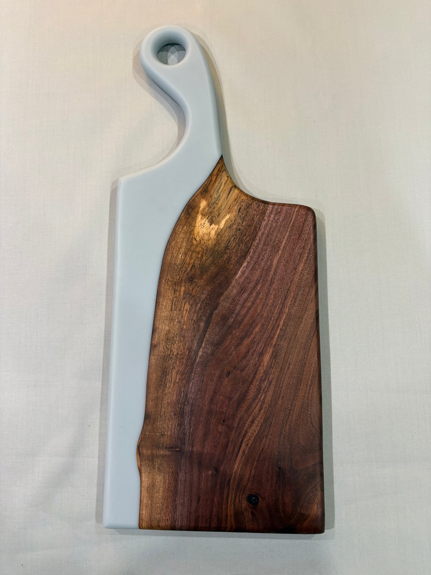 Walnut Charcuterie Board with Gray Epoxy