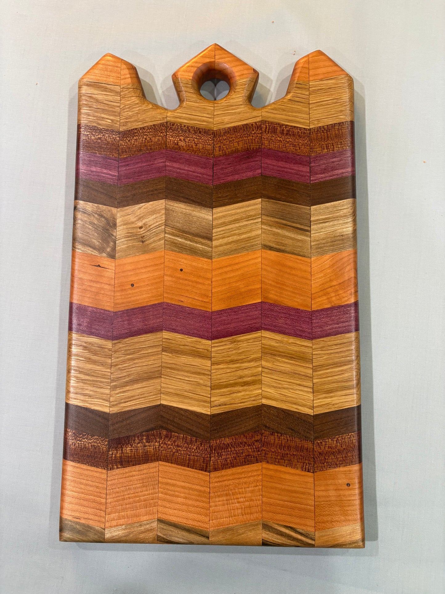 Mixed Wood Herringbone Charcuterie Board