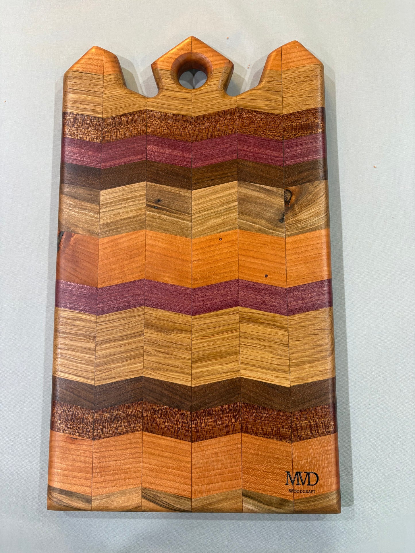 Mixed Wood Herringbone Charcuterie Board