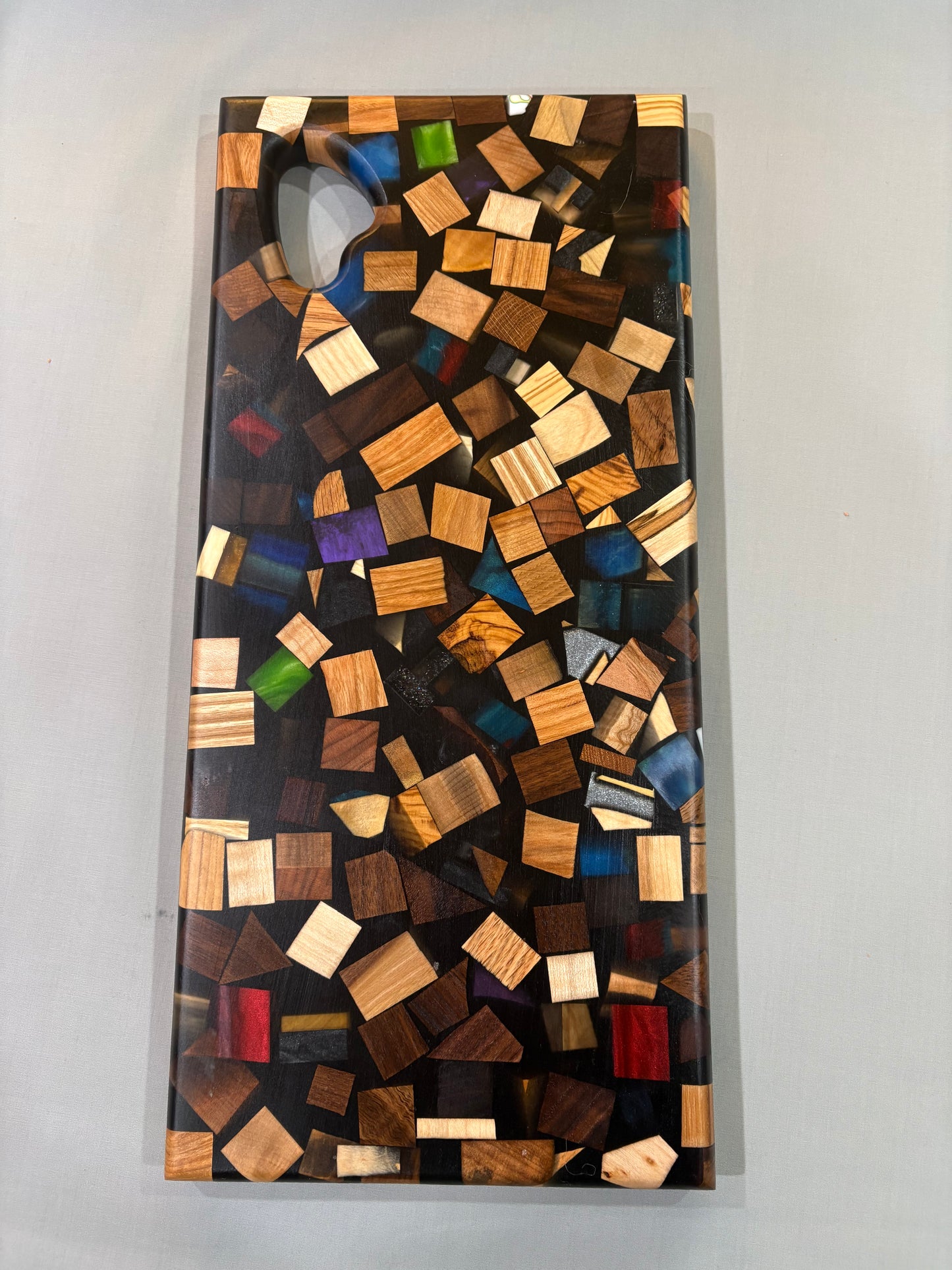 Cubed Charcuterie Board with Black Epoxy