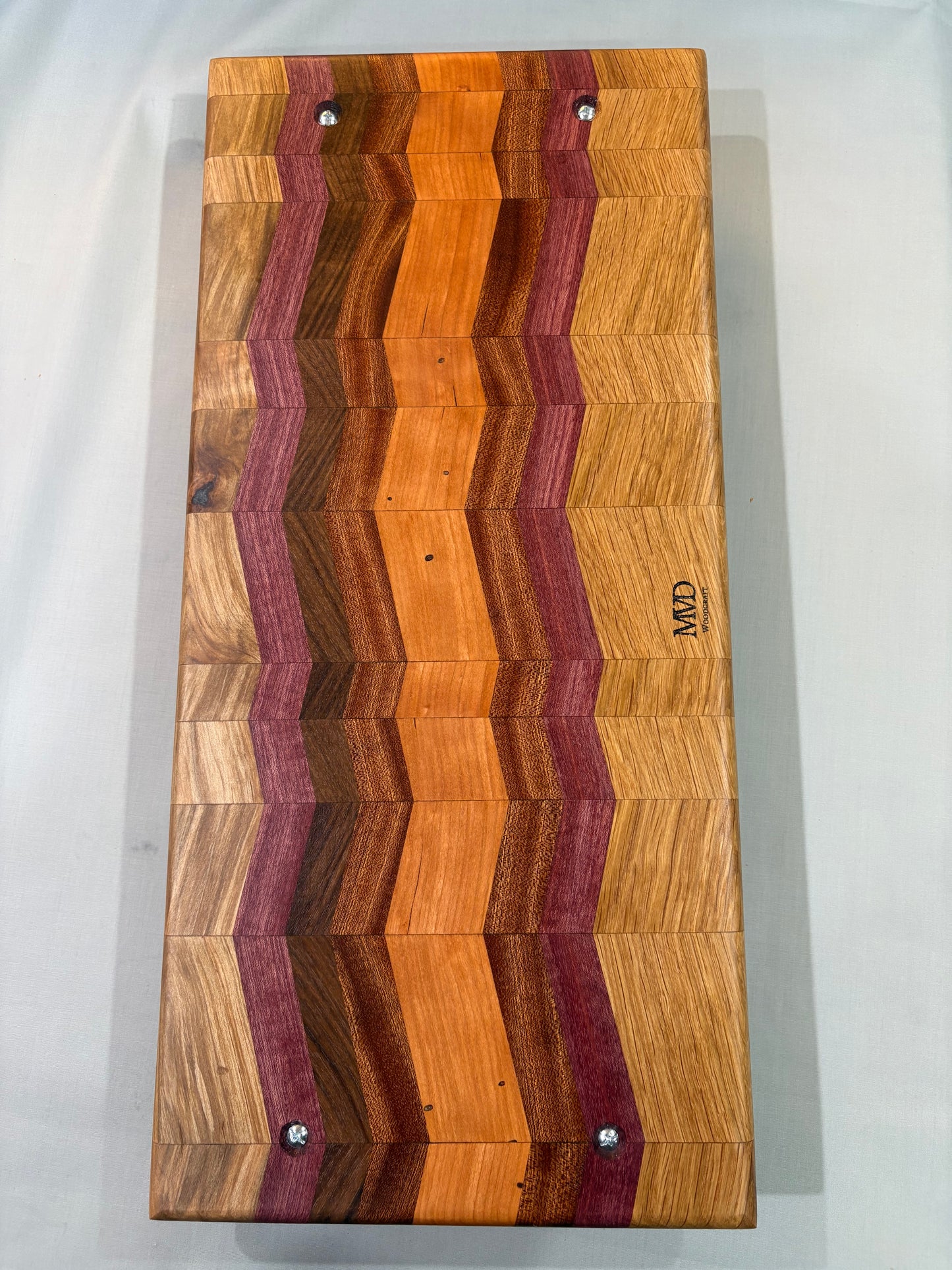 Mixed Wood Herringbone Serving Tray